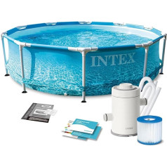 Intex 10ft x 30in Beachside Metal Frame Pool Set