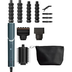 Shark FlexStyle HD456TLUK 5-in-1 Air Styler & Hair Dryer, Auto Wrap Curler, FrizzFighter Finishing Tool, Oval Brush, Concentrator, Clips & Storage Bag, No Heat Damage