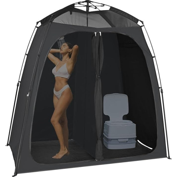 EighteenTek Shower Tent, Changing Room, 2 Rooms, Outdoor Pop Up Camping Toilet, Portable Privacy Screen, 203 x 109 x 203 cm