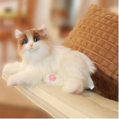 Chongker Interactive Companion Robot Cat Pets, Handmade Stuffed Animals Cat Plush with Voice Response, Realistic Heartbeat and Purrers, Gifts for Parents, Seniors, Elders