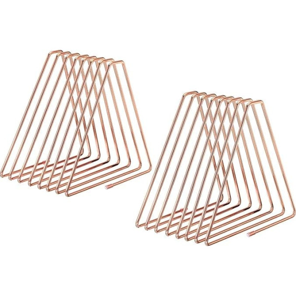 PATIKIL 2Stk Dreieck Schreibtisch Aktenhalter Rack Metall Vinyl Plattenständer Halter Büro Datei Organizer Dreieck Bücherregal Dekor für Schreibtisch Büro Dekor Rose Gold