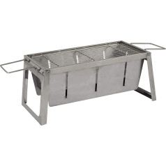 Fire Sense 63724 Stainless Steel Charcoal BBQ Foldable Heavy Duty Stainless Steel Construction Outdoor BBQ Camping Tailgate Travel Charcoal Grate & Carry Bag Included