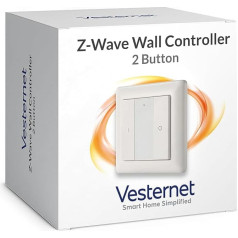 Vesternet Z-Wave 2 Button Smart Wall Controller | Trigger up to 6 Scenes in Your Smart Home Hub | Compatible with Home Assistant, SmartThings and Hubitat