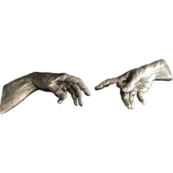 Set of 2 Large Hands The Miraculous Touch The Creation of Adam Religious Sculpture