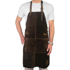 REDSALT® Premium Leather Apron 100% Buffalo Suede Leather 84 x 62 cm Brown | Professional BBQ Apron Work Apron Kitchen Catering Bar Barista Cooking Apron Kitchen Apron Gifts for Men