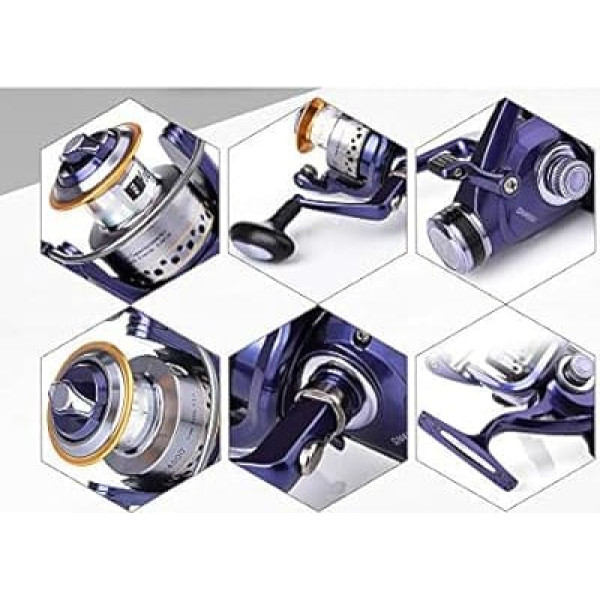 JTRHD Spinning Reel for Spin Fishing Sea Spinning Reel SH 3000-6000 Serise Fishing Reel 8 Ball Bearings Left/Right Interchangeable for Freshwater Saltwater (Color : Purple, Size : SH6000)