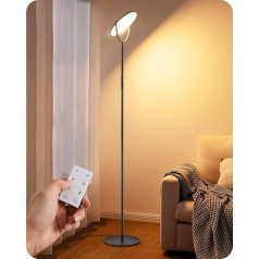 EDISHINE 193 cm LED Floor Lamp Dimmable, 2700-6500 K Floor Lamp with Timer & Memory Function, 28 W 2500 LM with Magnetic Remote Control and Touch Function, 300° Rotatable & Height Adjustable, for