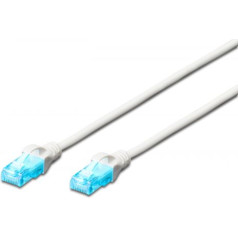 Patch cord u/utp cat.5e pvc 0.5m pelēks