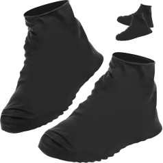 4 Pairs of Shoe Covers, Waterproof, Shoe Covers, Rain Covers, Shoes, Non-Slip Silicone Overshoes, Reusable Train Protection Shoes for Rain, Snow, Muddy Rhinestones (Black), black