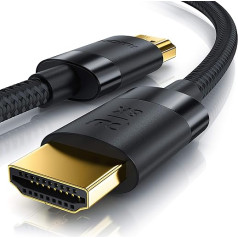 CSL - 8k / 4k HDMI Cable 2.1/2.0-5m - 8K @ 60Hz / 120Hz - 4K @ 240Hz - 48 Gbit/s - 3D - Ultra High Speed with Ethernet - TV Blu-ray PS5 Xbox Series X Switch - Black - 5 Metres