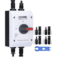 DIHOOL DC Isolator Circuit Breaker IP65 Waterproof 32A 1200V PV Combiner Box for Solar System Solar Panel System Solar Panels