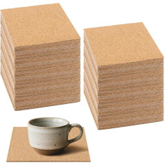 JIEHIN Pack of 200 10 x 10 cm Square Cork Board, 1 mm Thick Cork Panels, Self-Adhesive, Cork Mat for DIY Cork Coasters, Table Decoration, Wall Decoration