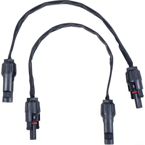 1 Pair PV Solar Cable Grommets 1m Copper Flat Connection Cable Balcony Cladding Extension Cord Photovoltaic Plug Charge Controller Accessories (6mm²)