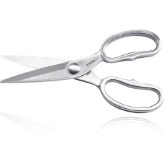 TONMA Kitchen Scissors [Made in Japan] Heavy Duty Household Scissors Made of Japanese Stainless Steel with Micro Serration, Versatile Sharp Food and Herb Scissors, Dishwasher Safe