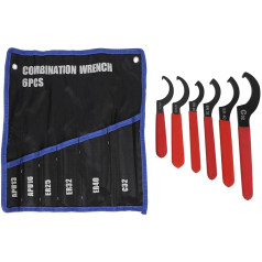 Fuchooky 6pcs Universal Spanner Wrench Set APU13 16 ER25 32 40 C32 Steel Adjustable Shock Spanner Hook Wrench Coilover Adjustment Tool
