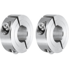 sourcing map Schaftmanschette 13 mm Bohrung, doppelt geteilt, 304 Edelstahl, Klemmwellenmanschetten für industrielle Automatisierung, Förderbandsysteme, 2 Stück