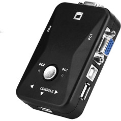 Cuifati KVM Switch ABS USB 2.0 VGA Switcher Video Sharing Adapter for Win3X for Win95 98 98SE (2 Ports)