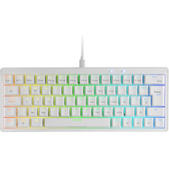 Mars Gaming MKMINIPRO Mechanical Ultra Compact 60 Percent Keyboard, Hot-Swappable Mechanical Switches, RGB Chroma, Gaming Keyboard with Antighosting, Blue Switches, US, White