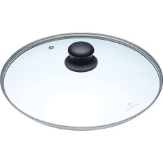 KitchenCraft MasterClass Glass Saucepan Lid Designed to Fit All 28 cm Saucepans and Frying Pans, 28 cm (11 Inch)
