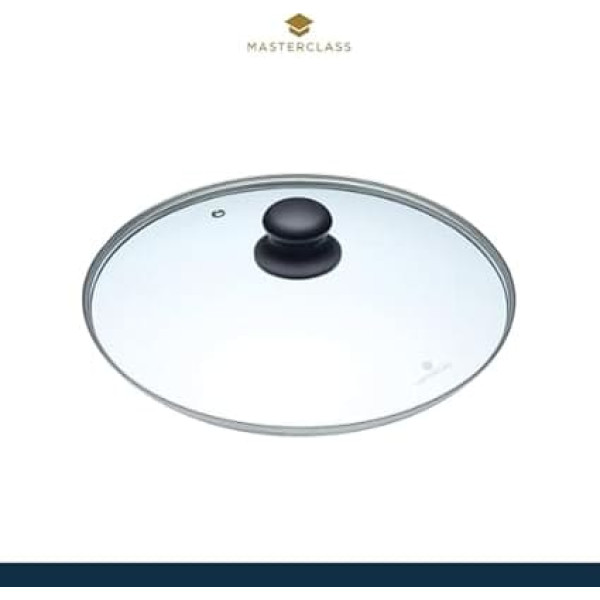 KitchenCraft MasterClass Glass Saucepan Lid Designed to Fit All 28 cm Saucepans and Frying Pans, 28 cm (11 Inch)