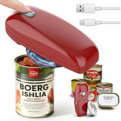 Rechargeable Electric Can Opener, Auto Stop Can Opener for Kitchen for Seniors, Arthritis and Moms, One Touch Button, Electric Can Opener, Jar Opener, No Sharp Edges and
