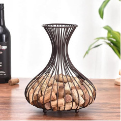 Fantasee - Wine Cork Holder Wine Stopper Storage Basket for Kitchen Home Wine Lovers (Matte Bronze)