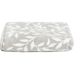 Dreams & Drapes Grey Leaves Hand Towels (50 x 90 cm) 100% Cotton Soft and Fluffy Vintage Grey Floral Grey Hand Towel, Small Towel, Head Towel,