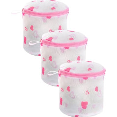 IPNSDON 3 x Bra Washing Machine Bags, Bra Laundry Bags for Washing Machine with Premium Zipper, Lingerie Washing Machine Bag, Reusable Laundry Bag for Underwear and Baby Clothes
