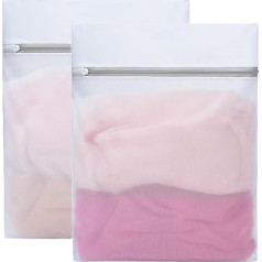 VATI Wäschesäcke für Waschmaschine, wiederverwendbarer Netz-Wäschesack mit Reißverschlüssen, 2 Stück, 60 x 50 cm, Wäschesäcke zum Waschen empfindlicher Kleidung, Socken, Unterwäsche, BHs