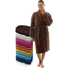 LEBENGOOD Bathrobe for Men and Women, Unisex, Terry Towelling, 100% Cotton, Soft Dressing Gown Shower, Sizes Fluffy, Lightweight, S, M, L, XL, XXL, chocolate brown