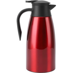 Stainless Steel Thermal Insulated Coffee Pot 2L Vacuum Insulated Hot and Cold Drinks Jug with Ergonomic Handle Wine Red