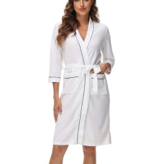 Starblazia Waffle Bathrobe for Women Lightweight Kimono Bathrobes Soft Sleepwear for All Seasons Spa Sleepwear Hotel