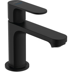 hansgrohe Rebris S 72503670 Washbasin Tap for Cold Water without Drain, Tap for Guest Toilet with Spout Height 84 mm, Mixer Tap, Washbasin Water-Saving (EcoSmart), Matte Black