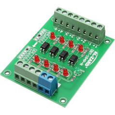 BliliDIY 5 Pieces 12 V to 3.3 V 4 Channel Optocoupler Isolation Board Insulated Module PLC Signal Level Voltage Converter Board 4 Bit