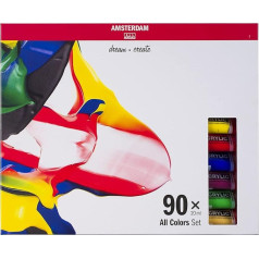 Amsterdam Standard Series Acrylic Paint Set, Complete Sample Set (90 x 20 ml Tubes) Colours
