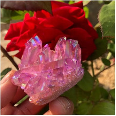 FITTAR Home Sammlungen Rare Beautiful Rose Flame Halo Quartz Specimen Healed Beautiful (Size : 5pcs) (Size : Taglia unica)