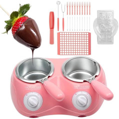 Hot Chocolate Maker with Temperature Control, Double Pot for Melting Chocolate, Butter, Cheese and Candy, DIY Tools Included