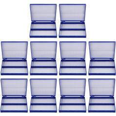 KVSERT Mikroskop-Box für 100 Mikrorutschen, Kunststoff, rechteckig, Königsblau, 10 Stück