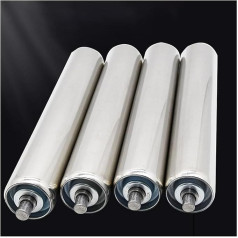 Powerless Walzen aus Edelstahl, 25–60 mm Durchmesser, Ersatzteile für Montagelinie, Förderbänder, Holzbearbeitung und Rollenständer, 4 Stück