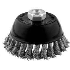 Neo Tools 100 mm stiepļu birste, vītā stieple, INOX, M14