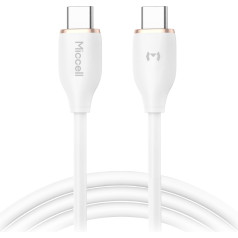 USB-C - USB-C Miccell kabelis VQ-D09, 100 W, 1,5 m, balts