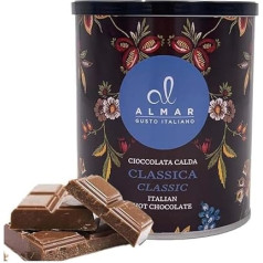 Almar Cortina Hot Chocolate, Tin of Hot Chocolate Mix, Gluten Free Hot Chocolate, Lactose, Preservatives, 100% Made in Italy, Classic Flavour - 360g Tin