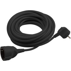 Meister Protective Contact Extension, Plastic Cable, IP20 Indoor Extension Cable with Child Safety Lock, Schuko Extension