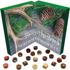 Hallingers Mrs. Santa Advent Calendar Chocolates Gift Handmade Part with Alcohol from Fine Cocoa Chocolate (Box) - Advent Calendar Novelties & Advent Calendar Fill | Congratulations Hanukkah Friend