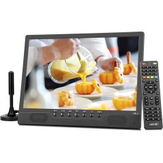 KCR 14.0 Inch Digital DVB-T2 Portable TV, Freeview, Rechargeable Battery, USB Port, Headphone Jack, Remote Control, AV Input, HDMI Input