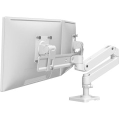 Ergotron LX Pro Dual Direct Monitor Arm, VESA Desk Mount for 2 Monitors up to 27 Inches each, 4.3 kg, Constant Force Technology, White - 45-684-290