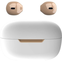 eleror Mini Sleep Earbuds Bluetooth Tiny Headphones True Wireless Earphones with Charging Case Hands-Free Kit for iPhone and Android Mobile Phones (Ivory)
