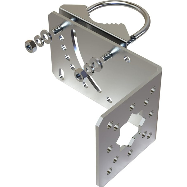 Pole Mount Bracket to Wall Hardware Accessories for Outside Home Antenna Pole Holder Antenna Pole Mount Kits [Without The Pole] Adjustable Angle