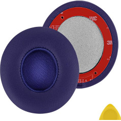 Geekria Earpad Replacement for Beats by Dr. Dre Solo3, Solo 3.0 On-Ear Headphone Replacement Ear Pad/Ear Cushion/Ear Cups/Ear Cover/Earpads Repair Parts (Pop Indigo)