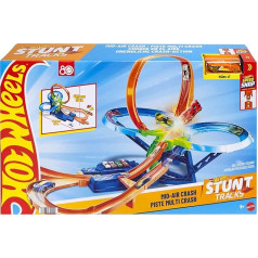 Hot Wheels Toy Car Track Set, Stunt Track Infinite Crash Action with 1:64 Scale Die Cast Toy Car and Battery Operated Accelerator for Endless Stunts and Races, JKJ78